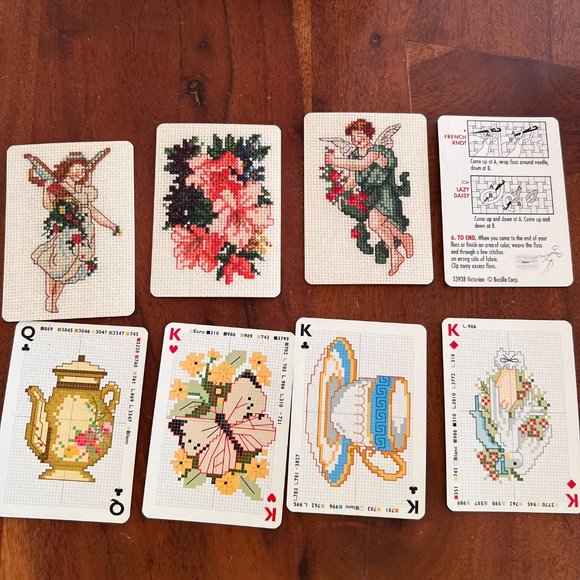Victorian Counted Cross Stitch Design Charts Playing Card Incomplete Set - Picture 4 of 4